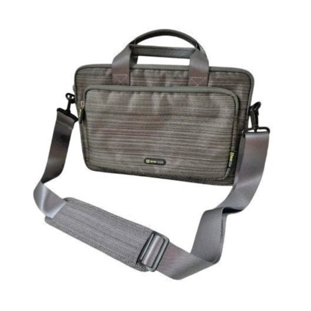 Laptop iPad Tablet‎ Evecase Gray Padded Detachable Shoulder Strap Pockets Zipper